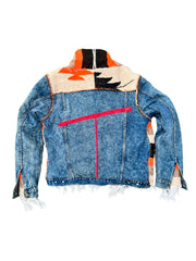 R3 Tribal Denim Jacket Orange &Tan